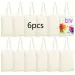 6 Pack Blank DIY Tote Bags-Washable Reusable Grocery Bags Heat Transfer/Sublimation Projects Ideal For Shopping Errands_voghion.com