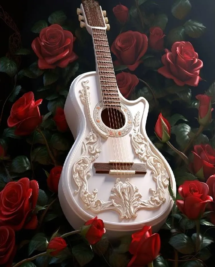 PhotoCustom 5d Diamond Embroidery Guitar Landscape Diamond Art Painting Rose Mosaic Handmade Gift_voghion.com
