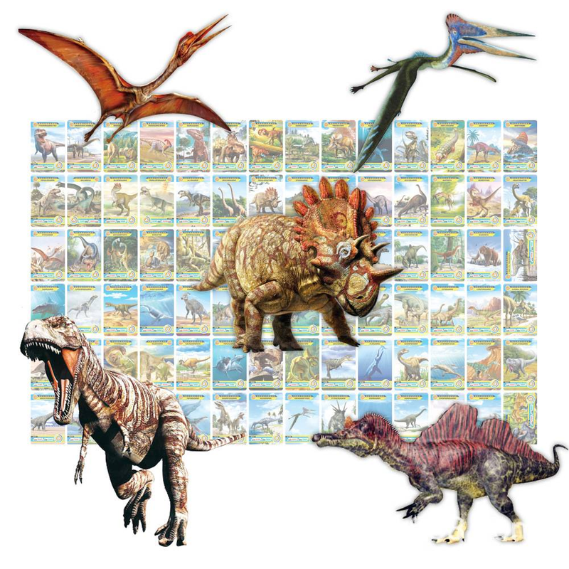 Type D 42pcs Children's Dinosaur Card Collection Flash Card Animal Card Card Cognitive Card Puzzle Boy Toy_voghion.com
