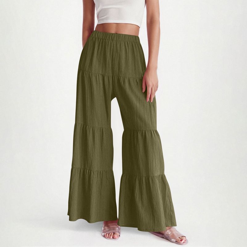 Women's Loose Wide-Leg Pants With Elastic Waist - Comfortable Casual Trousers For Work & Everyday Wear_voghion.com