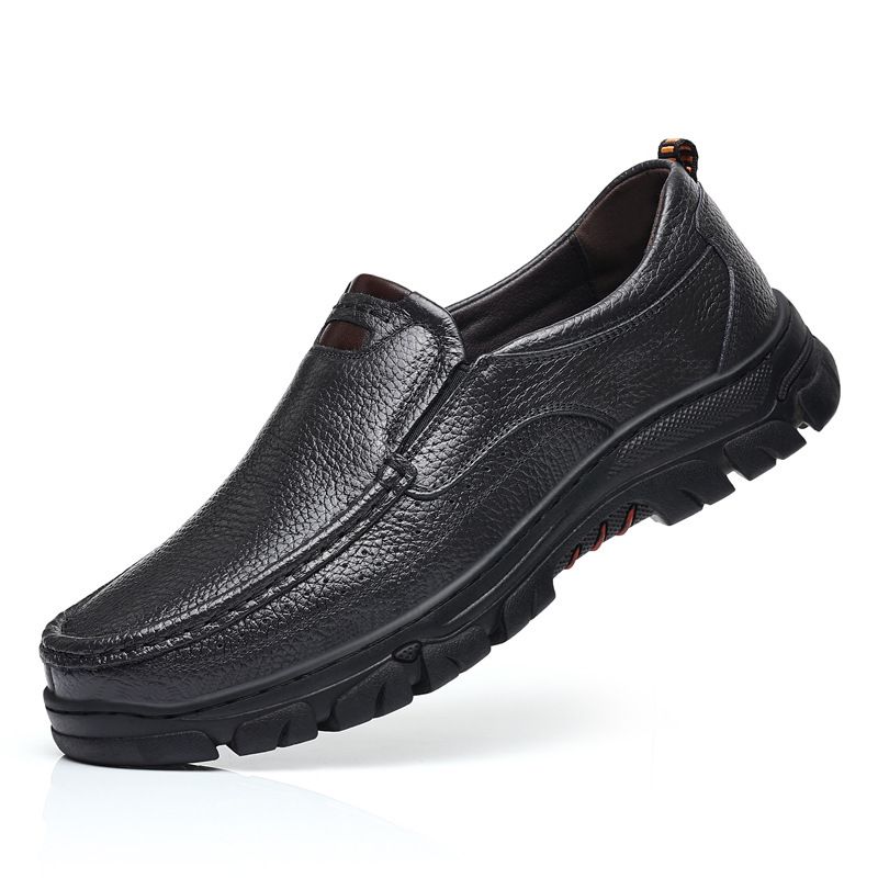 Spring And Autumn New Style Top Layer Cowhide Bus Fashion Versatile Men's Casual Leather Soft Sole Driving Lazy_voghion.com