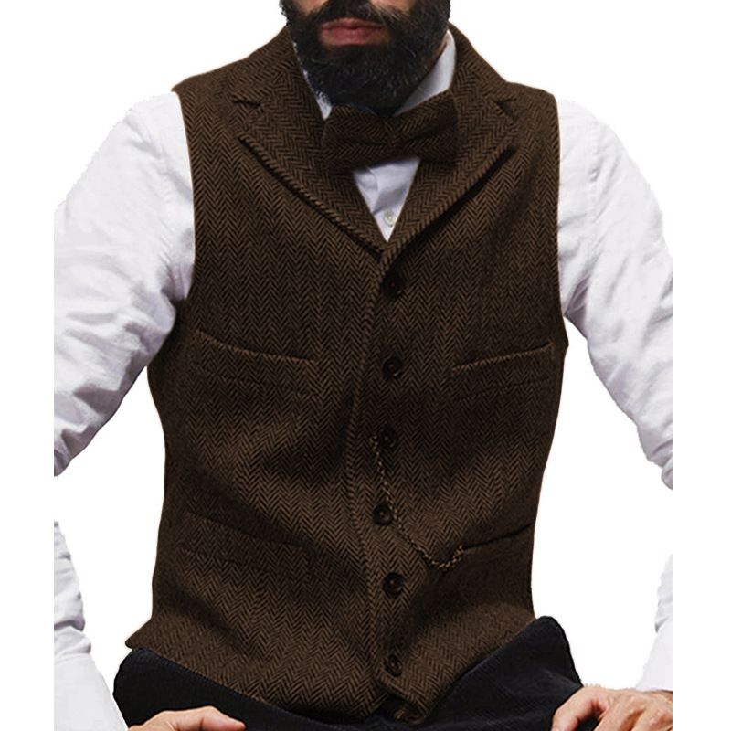 Men's clothing slim waistcoat single breasted casual waistcoat vest_voghion.com