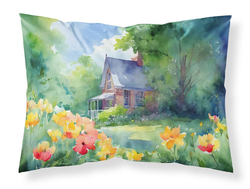 Massachusetts Mayflowers in Watercolor Standard Pillowcase Lightweight Super Soft Easy Care Decorative Artwork Pillowcase, Standard_voghion.com