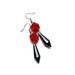 Earrings black teardrop red rose earrings, retro Victorian style_voghion.com