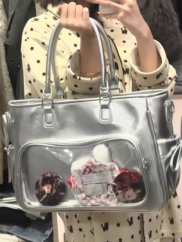 Star Chaser Concert Hidden Light Card Stand Tote Große Kapazität Pain Commuter Doppel-Schulter-Umhängetasche für Damen_voghion.com