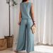 Women's Clothing Wide Leg Pants Casual Fashion Solid Color High Waist Loose Suit_voghion.com