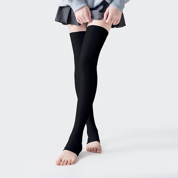 Herbst/Winter Übergröße Extra lange Overknee-Socken aus gekämmter Baumwolle, warme Basisschicht-Strumpfhose_voghion.com