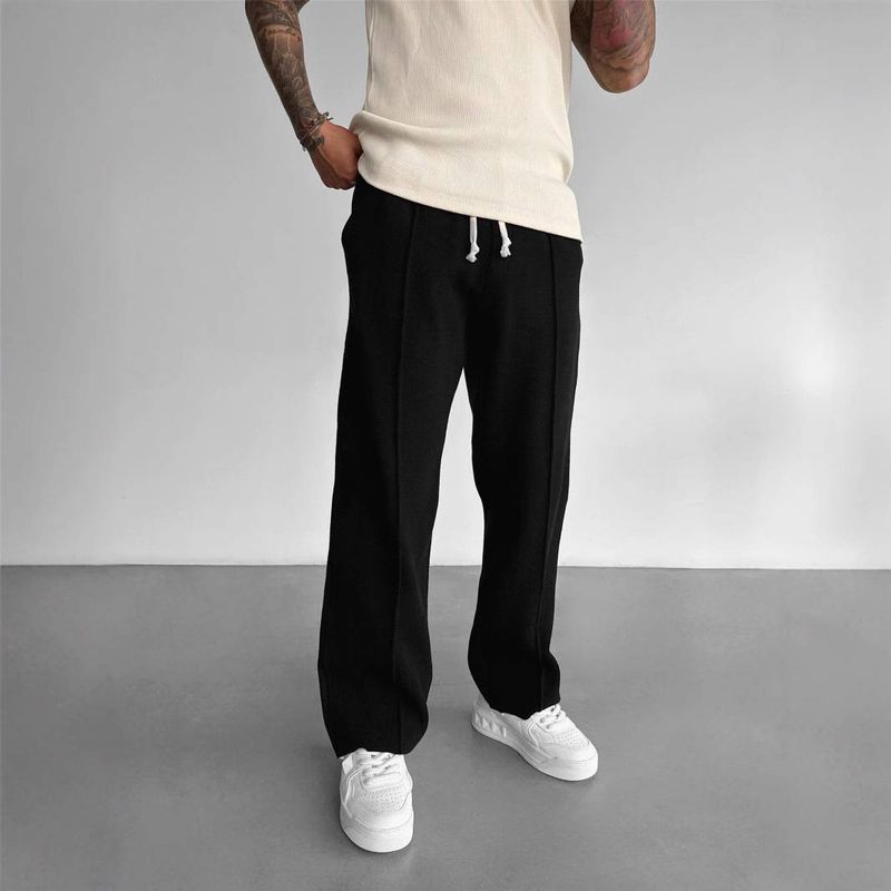 Männerkleeder Knäpptaschen Schnürhosen Jogginghosen Streetwear Harajuku Retro Minimalismus_voghion.com