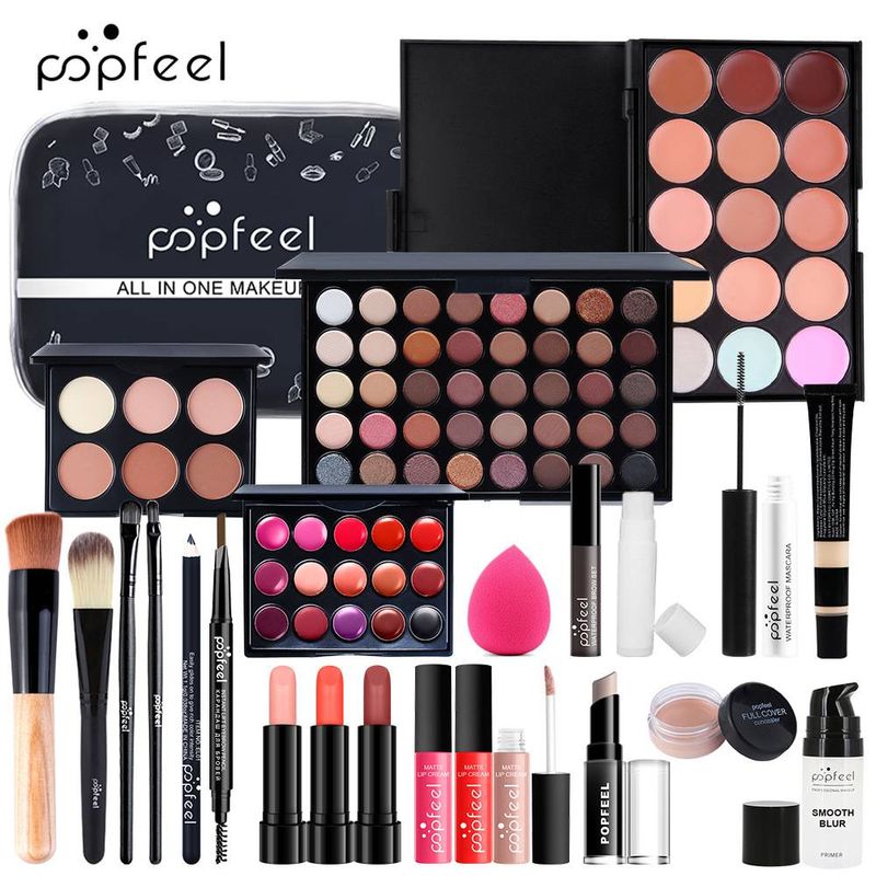 POPFEEL Komplettes Make-up-Set für Anfänger – wasserfest, natürlich und leicht – Finish-Make-up-Set für Neulinge_voghion.com