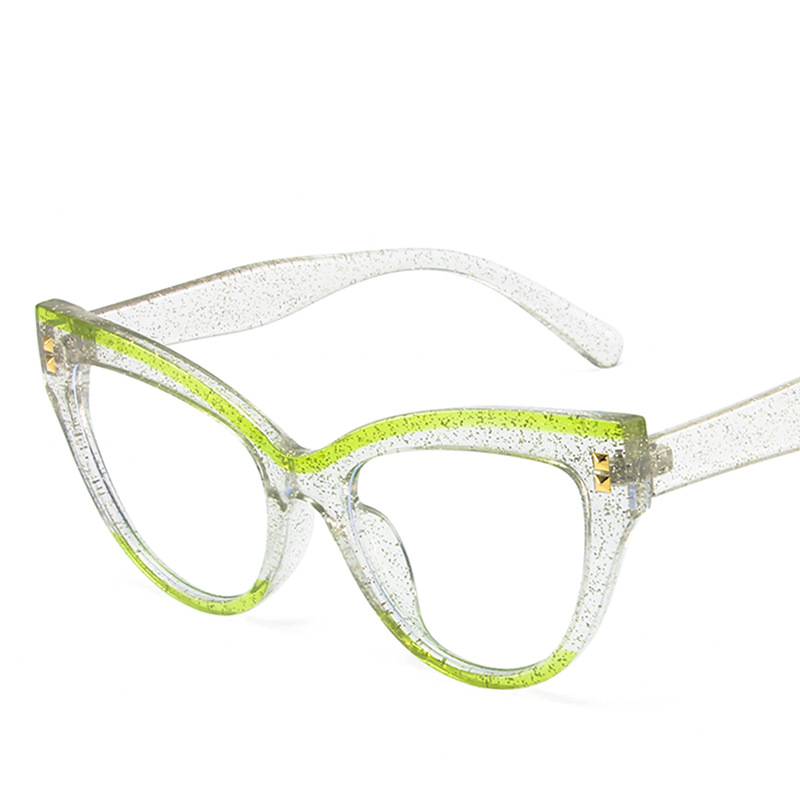 Women's Glasses Anti Blue Light Glasses Trendy Personalized Flower Contrast Flat Glasses Fashionable And Simple TR Glasses Frame_voghion.com