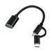 Câble adaptateur USB Type-C et Micro vers USB OTG, adaptateurs portables 2 en 1 pour téléphone portable_voghion.com