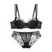 Intimo da donna, set di biancheria intima sexy da donna, reggiseno in pizzo arricciato traspirante e sottile, set di grandi dimensioni_voghion.com
