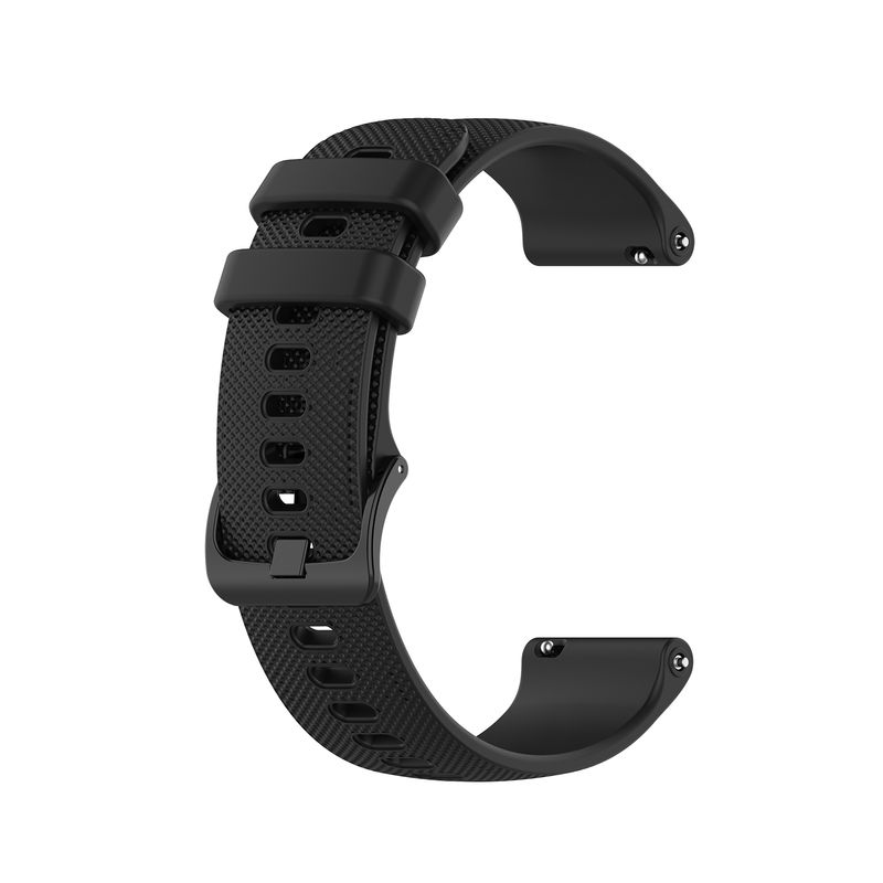 For Xiaomi Haylou RT LS05S 22mm Checkered Silicone Watch Band(Black)_voghion.com