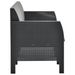 2 Piece Patio Lounge Set with Cushions PP Rattan Anthracite_voghion.com