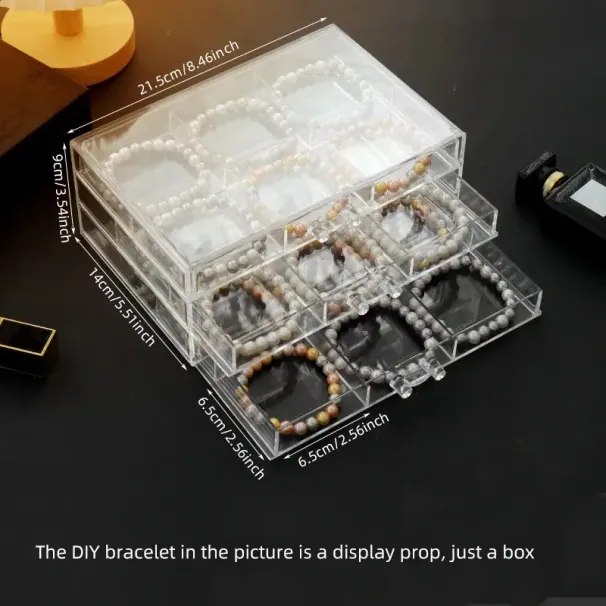 DIY Large 30-grid Jewelry Clip With 5 Drawers Stackable Earring Bracelet Case 241203_voghion.com