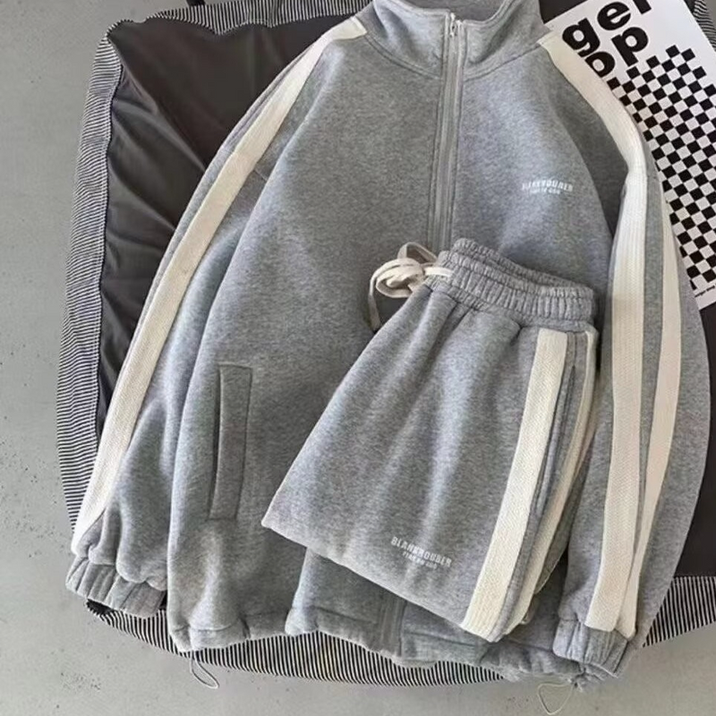 Ensemble deux pièces pour femme, cardigan ample, pull, pantalon à manches longues, vêtements de sport pour étudiantes, tendance, printemps et automne_voghion.com