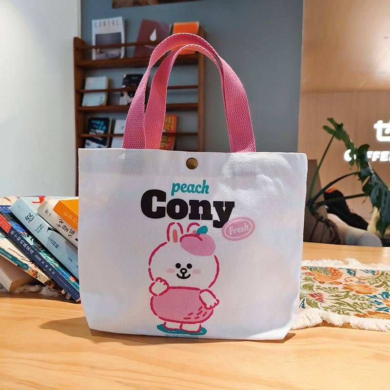Canvas Bag Female 2025 New Handbag Cloth Bag College Students Work Lunch Box Bag Small Bag Handbag_voghion.com