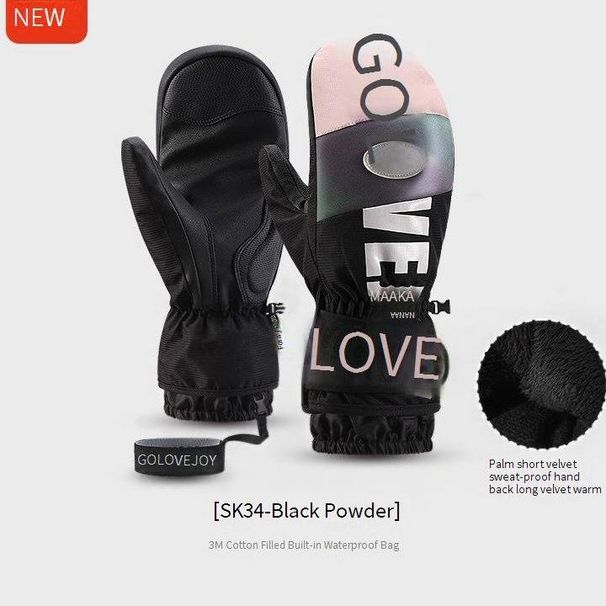 Gants de ski d'hiver pour homme, pour le snowboard, les sports de plein air et le cyclisme – Gants coupe-vent, imperméables et thermiques pour écran tactile avec isolation Thinsulate._voghion.com