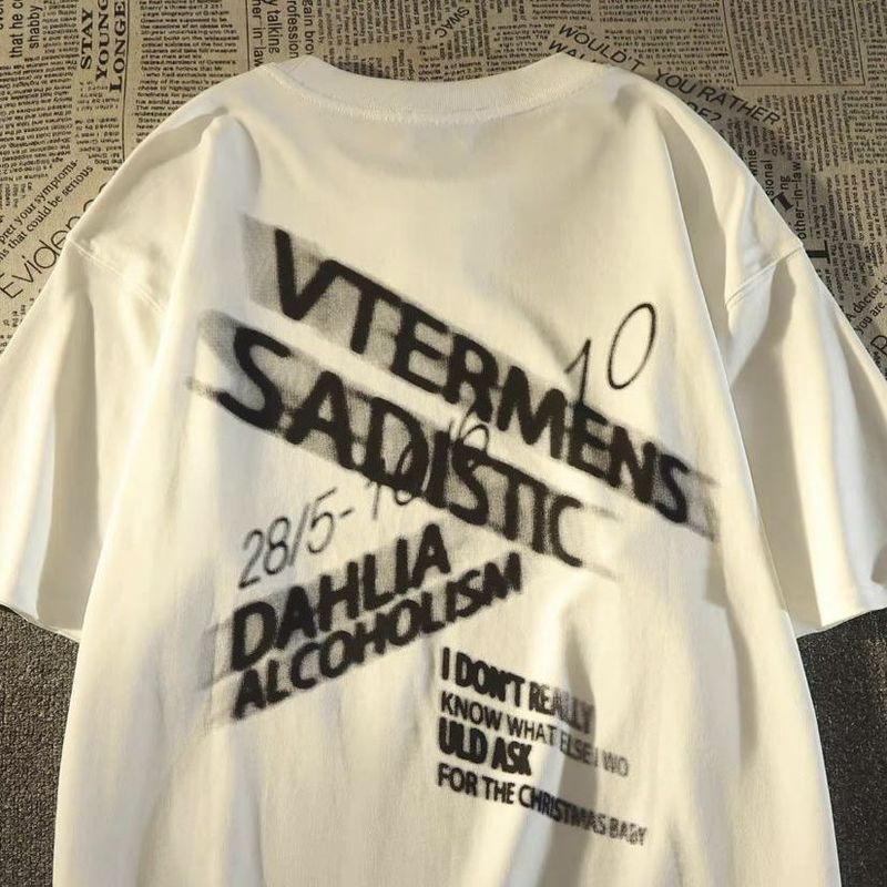 Maglietta unisex a maniche corte, ampia e alla moda, in 100% cotone americano oversize_voghion.com