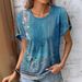 Plus Size 2025 Summer New Women's Printed Pattern Round Neck T-Shirt Short Sleeve Pullover Best For Summer_voghion.com