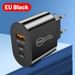 New USB+2PD Type-c Mobile Charger Multi Port American And European Travel Charging Head_voghion.com