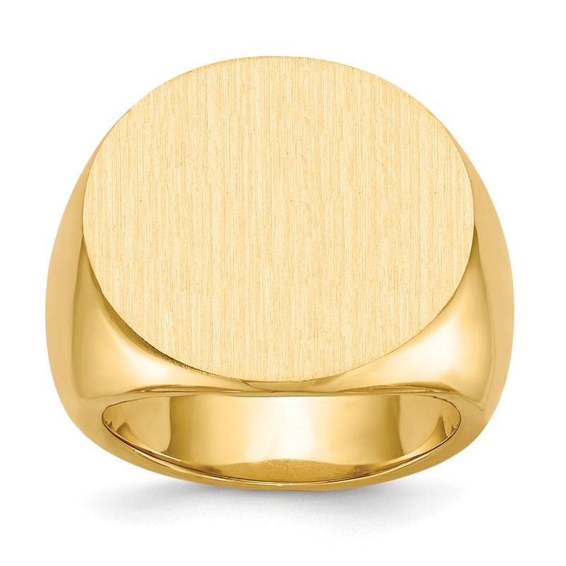 14k 21.0x21.5mm Closed Back Mens Signet Ring_voghion.com