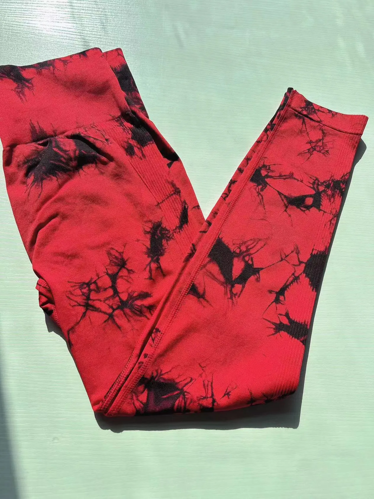 Women's Clothing tie dyed yoga pants tie dyed fitness pants women's high waist beautiful buttocks sports pants peach yoga pants_voghion.com