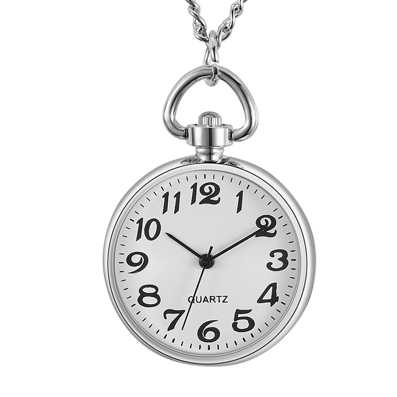 Student Digital Roman Creative Quartz Silver Nurse Small Pocket Watch_voghion.com