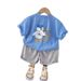 2024 Summer New Back Cartoon Wings Short sleeved Set for Boys Two Piece Shorts_voghion.com