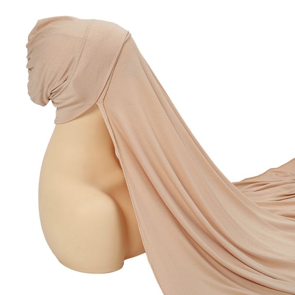 New chiffon turban pleated hat set, single color mercerized cotton turban pleated bottom hat_voghion.com