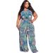 22235 Bedruckter, modischer, lässiger Damenoverall in Übergröße_voghion.com