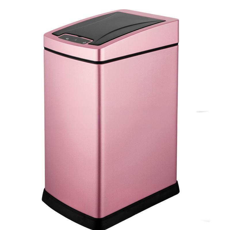 Ferramentas de limpeza doméstica Lixeira retangular com sensor inteligente Lixeira doméstica de aço inoxidável Lixeira inteligente_voghion.com