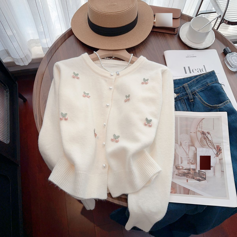 Cardigan en tricot - Pull doux et confortable à col rond et devant ouvert pour femme, léger et polyvalent, tenue de printemps_voghion.com