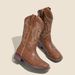 Soft Leather ~ Fuer Shoes Embroidered Western Cowboy For Women 2025 Summer New Knight Xinjiang Melad Short Boots_voghion.com