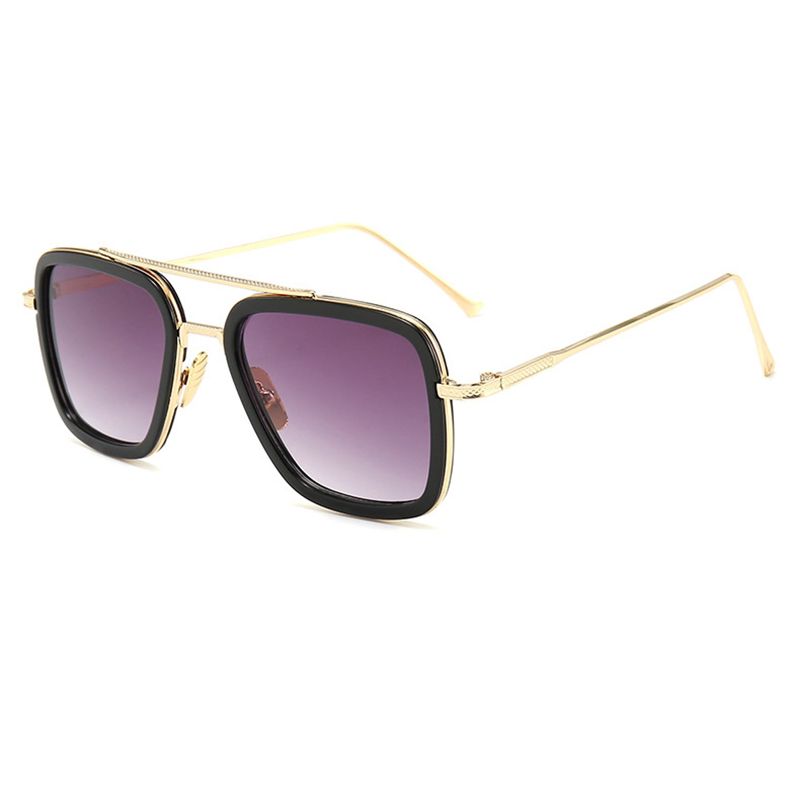 Tony Stark Robert Downey Men Women Sunglasses Brand Design Square Transparent Lenses Sun Glasses Fashion Vintage Male Eyewear_voghion.com