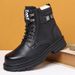 Herren Leder Trend Baumwollschuhe Winter plus Fleece warme Wollarbeitsstiefel High Top Herren Schneestiefel_voghion.com