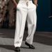 Herrenbekleidung Formelle Knopfleiste Einfarbig Locker Gerade Bequeme Outdoor-Alltagsmodehose_voghion.com