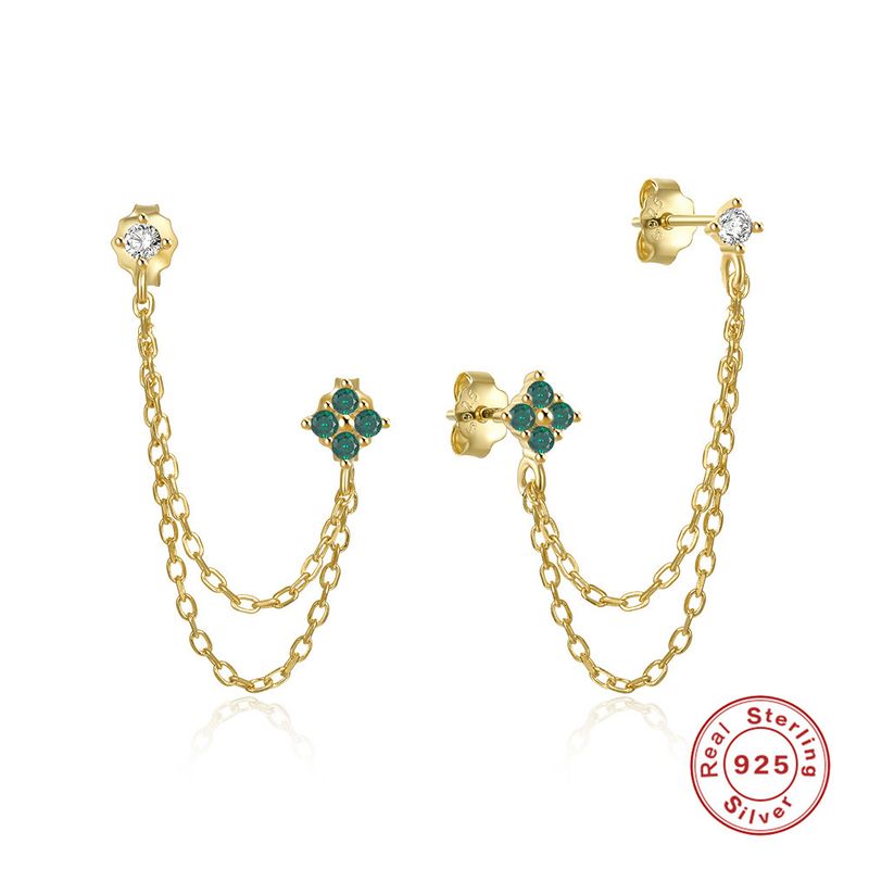 Orecchini da donna in argento sterling S925 con catena a nappa e diamanti, stile Ins, orecchini di tendenza con personalità_voghion.com