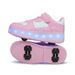 Cross Border Foreign Trade Running Shoes For Boys And Girls Four Wheel Double Wheel LED Flashing Lights Automatic Invisible Roller Skates Batch_voghion.com