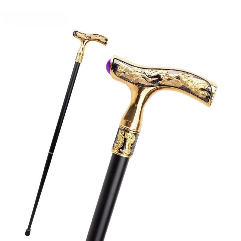Crane Walking Cane Purple Gemstone Fashion Decorative Walking Stick Gentleman Elegant Cosplay Cane Knob Crosier 93cm_voghion.com
