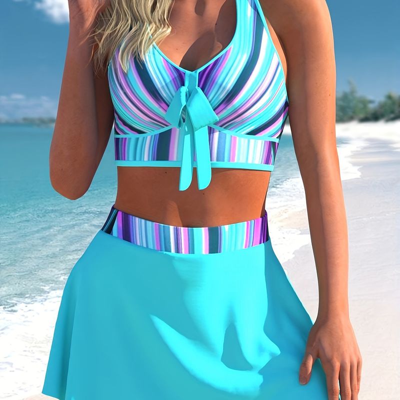 Women's Plus-size Split Swimsuit Printed Swimsuit_voghion.com