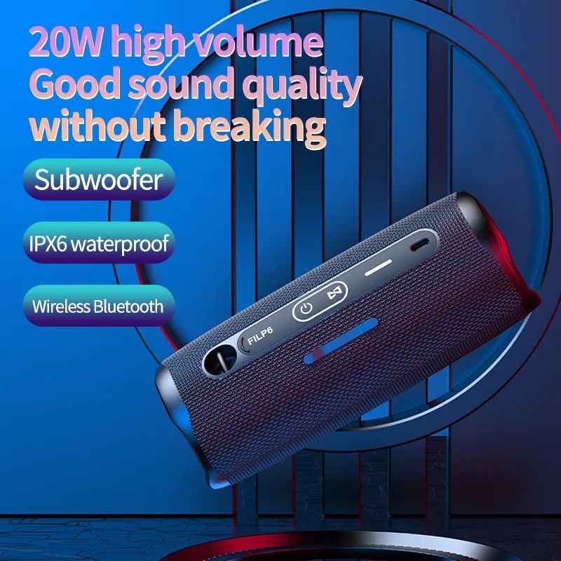 Flip 6 Drahtloser Bluetooth-Lautsprecher Hochwertiger, tragbarer Doppellautsprecherkarten-Haushalts-Surround-Lautsprecher_voghion.com