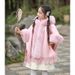 Children's hooded and fleece thickened cape shawl mid-length loose woolen girl's cape coat_voghion.com