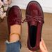 New bean shoes single shoes women's loafers flow su a slip-on plus-size casual shoes_voghion.com