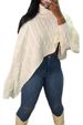 Women's solid color short shawl knitted top_voghion.com