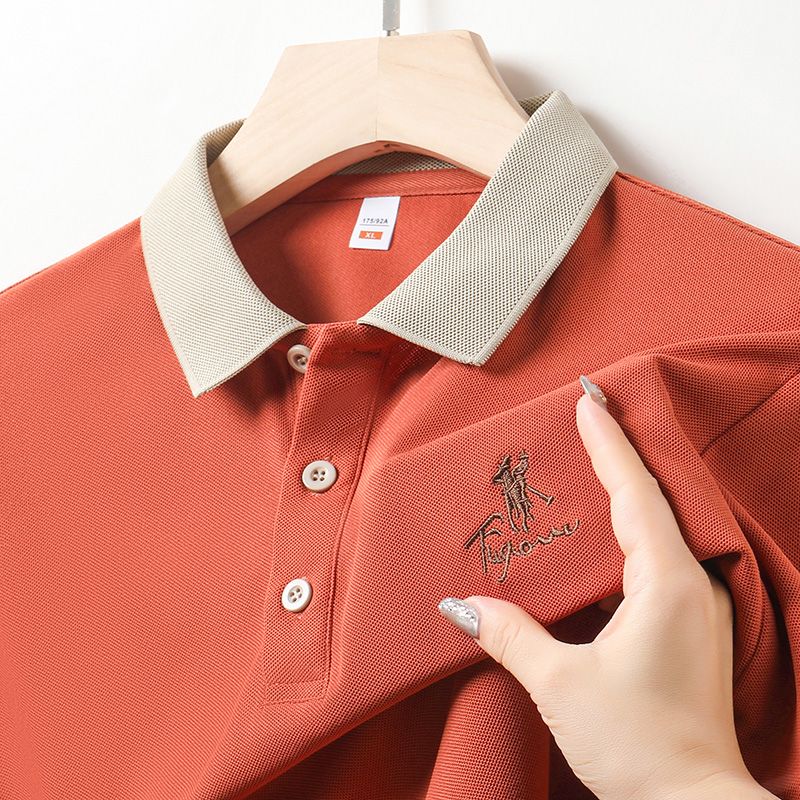 Hochwertiges, brandneues, kurzärmeliges T-Shirt für Herren im Sommer, lässiges Poloshirt mit Stickerei und Revers_voghion.com