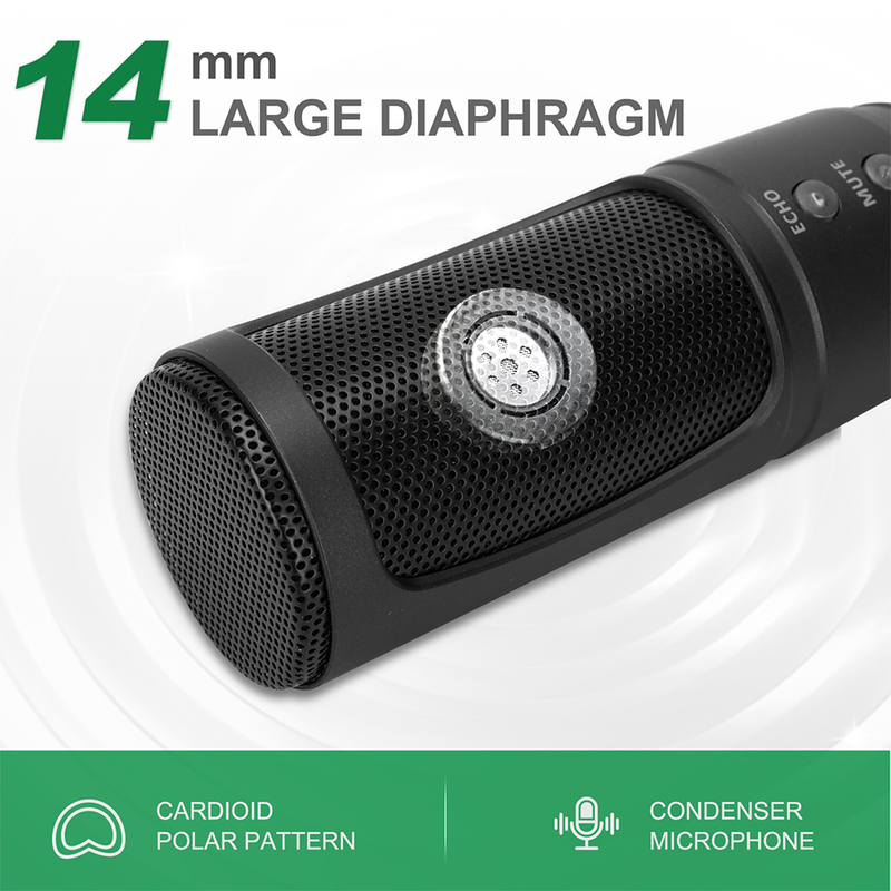 Mikrofon USB für PC Kondensator Computer Mikrofon Kit Stummschaltung und Echo für Studio Podcast Streaming Musikaufnahme_voghion.com