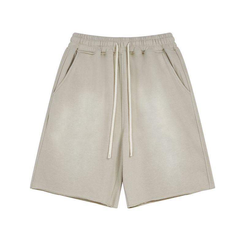 Short ample pour homme, nouvelle collection printemps-été 360 g, légèrement brossé, délavé, style rétro, tendance et vieilli._voghion.com