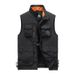 Gilet leggero in rete da uomo con tasche multiple, giacca casual ampia primaverile-autunnale, gilet traspirante con cappuccio e cerniera frontale aperta per esterni_voghion.com