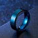 Δαχτυλίδι μόδας από ανοξείδωτο ατσάλι σε ματ μπλε χρώμα, 8 χιλιοστά, για άνδρες_voghion.com